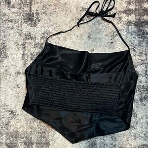 Black Satin Halter Top (L) Wild Fable